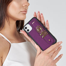 Görseli Galeri görüntüleyiciye yükleyin, YOUZ. Kişiselleştirilebilir Deri iPhone Kılıfı - Purple/Gold
