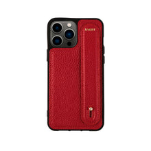Görseli Galeri görüntüleyiciye yükleyin, YOUZ. Kişiselleştirilebilir Deri iPhone Kılıfı - Red/Gold
