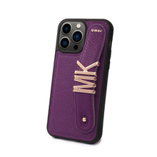 Görseli Galeri görüntüleyiciye yükleyin, YOUZ. Kişiselleştirilebilir Deri iPhone Kılıfı - Purple/Gold
